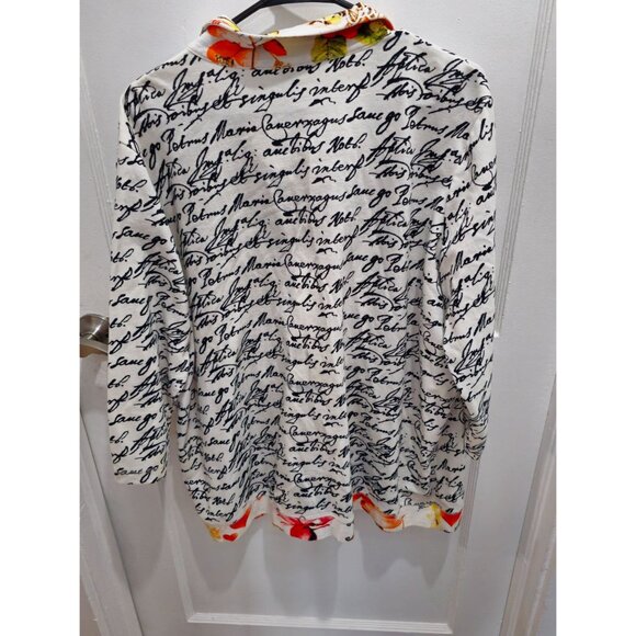 T/O Thomas & Olivia Women's 1XL Zip Up Jacket Handwriting Artsy Art2Wear Boho - Picture 4 of 15